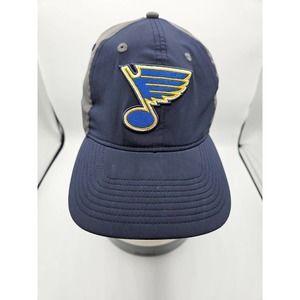 St Louis Blues Hockey adidas Men's One Size Fits All Cap Hat Blue‎ Gray